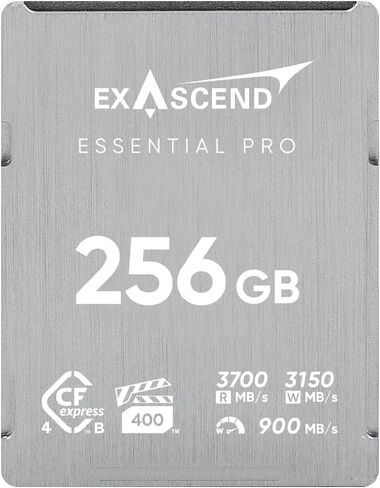 بطاقة ذاكرة Exascend Essential Pro سعة 256 جيجابايت CFexpress 4.0 من النوع B، قراءة 3700 ميجابايت/ثانية، كتابة 3150 ميجابايت/ثانية، VPG400 in Kuwait