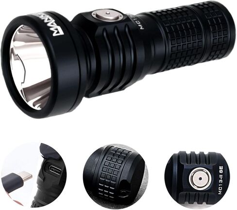 JETBeam Manker MC13 II SE Rechargeable EDC Flashlight,6Moder Bright Small Flashlight 4000 Lumens,600 Meters,IP67,Multiple Modes Pocket Light for Home,Camping,and Emergencies (Black, Extension Tube) in Saudi Arabia