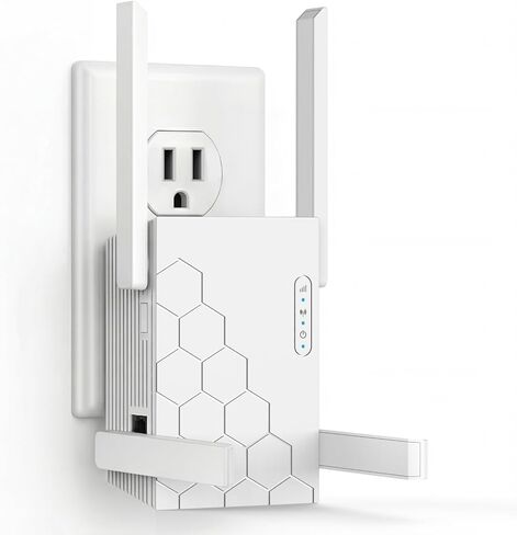 معزز إشارة موسع شبكة WiFi، معزز شبكة WiFi ثنائي النطاق 5.8 جيجا هرتز و2.4 جيجا هرتز، يغطي مساحة تصل إلى 10200 قدم مربع، مكرر شبكة WiFi 1200 متر مع منفذ إيثرنت واحد، إعداد بنقرة واحدة in Kuwait