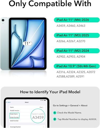 حافظة ESR لجهاز iPad Air 11 بوصة مع لوحة مفاتيح M4/M3/M2 (2026/2025/2024) وحافظة لوحة مفاتيح Air 5th/4th Gen Shift، لوحة مفاتيح مغناطيسية قابلة للفصل، أوضاع عمودية/أفقية، لوحة تتبع يمكن النقر عليها في أي مكان، أرجواني in Kuwait