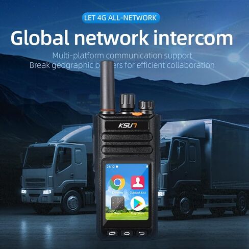 راديو شبكة KSUN 4G مع بلوتوث واي فاي جهاز اتصال لاسلكي طويل المدى 2.4 بوصة شاشة تعمل باللمس LTE/POC راديو اتجاهين اضغط للتحدث لراديو الهاتف المحمول الذكي Zello Android 9.0، شحن من النوع C، ZL65 in Kuwait