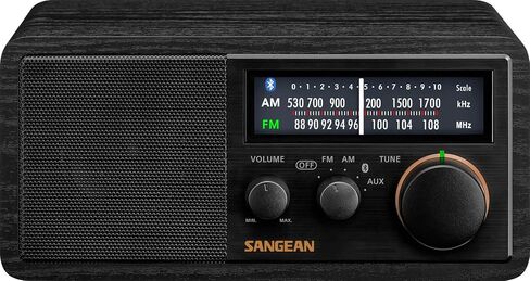 SANGEAN SG-118 AM/FM/راديو خزانة خشبية بلوتوث مع شحن هاتف USB (متجدد) in Kuwait