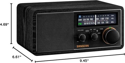 SANGEAN SG-118 AM/FM/راديو خزانة خشبية بلوتوث مع شحن هاتف USB (متجدد) in Kuwait