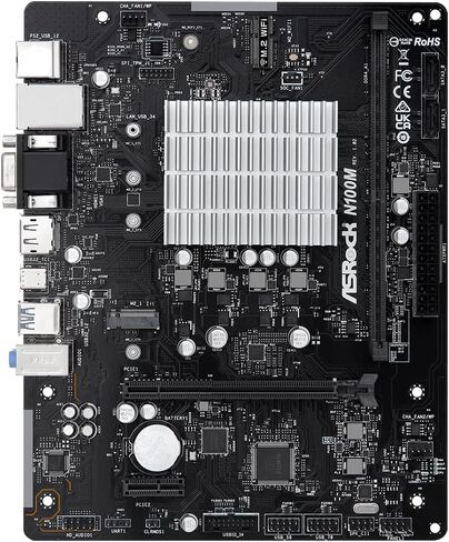 اللوحة الأم ASRock N100M Micro-ATX، معالج Intel رباعي النواة N100 (يصل إلى 3.4 جيجا هرتز)، DDR4، PCIe 3.0، USB 3.2 Gen2 Type-C، Gigabit LAN in Kuwait