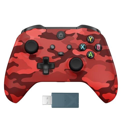 Kamylorus Wireless Controller for X-BOX One/PC, Hall Effect Controller Support Turbo, 2.4G Plug and Play Gaming Gamepad with 3.5mm Headphone Jack/Dual Vibration, Compatible with X-BOX One S/X, X-BOX Series S/X, PC, IOS, Android Platforms(Camo Red) in Saudi Arabia