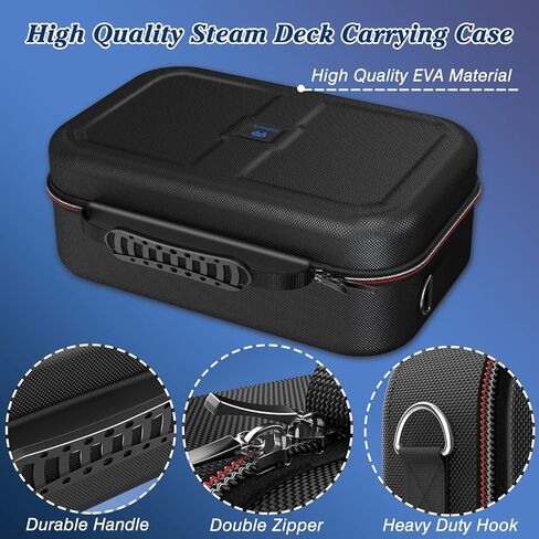 حقيبة Steam Deck Case 2025، حقيبة حمل لوحدة التحكم والملحقات، تخزين شاحن محول تيار متردد مدمج، سعة كبيرة in Kuwait