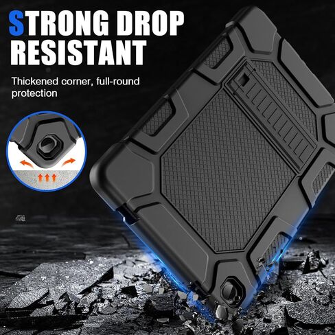 Azzsy Case for Samsung Galaxy Tab A11+/A9+ Plus 11 Inch 2026/2024, Heavy Duty Shockproof Rugged High Impact Protective Case, Black in Kuwait