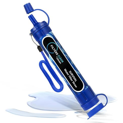 Filters-Clean Survival Water Filter Straw – 0.1 Micron Portable Personal Water Filter, 4,000L (1,056 Gallon) Capacity – Removes 99.9999% Bacteria & Protozoa – Hiking, Camping & Emergency - 2 Pack in Saudi Arabia