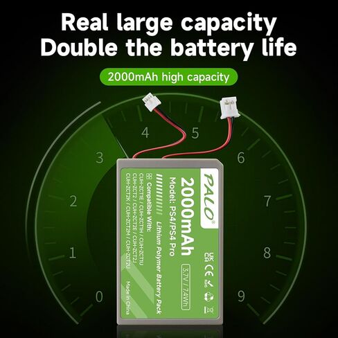 PS4 Battery 2000mAh Replacement for Sony PS4/PS4 Pro/PS4 Slim PS4 Dualshock 4 Controller CUH-ZCT1E CUH-ZCT1H CUH-ZCT1U CUH-ZCT2 CUH-ZCT2U (2 Pcs) in Kuwait