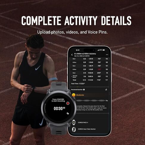 ساعة COROS PACE 4 الرياضية خفيفة الوزن بنظام تحديد المواقع العالمي (GPS)، شاشة لمس AMOLED مقاس 1.2 بوصة، عمر بطارية يصل إلى 19 يومًا، ميزات صوتية، أدوات تدريب متقدمة، نظام تحديد المواقع العالمي (GPS) دقيق، مراقب معدل ضربات القلب، الملاحة، كريستال أسود الل in Kuwait