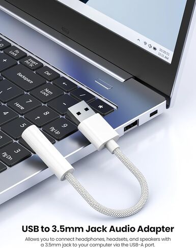 Fidioto USB إلى محول مقبس الصوت، USB إلى 3.5 مم جاك محول الصوت سماعة TRRS 4 أقطاب أنثى، USBA إلى كابل Aux بطاقة صوت ستيريو خارجية لسماعات الرأس، Mac، PS4، الكمبيوتر الشخصي، الكمبيوتر المحمول، أجهزة الكمبيوتر المكتبية in Kuwait
