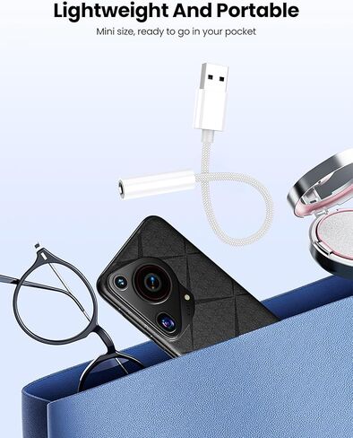Fidioto USB إلى محول مقبس الصوت، USB إلى 3.5 مم جاك محول الصوت سماعة TRRS 4 أقطاب أنثى، USBA إلى كابل Aux بطاقة صوت ستيريو خارجية لسماعات الرأس، Mac، PS4، الكمبيوتر الشخصي، الكمبيوتر المحمول، أجهزة الكمبيوتر المكتبية in Kuwait