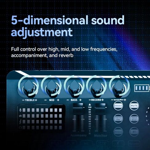 Professional Live Sound Card Audio Mixer with Bluetooth & OTG, Portable DJ Mixer Board with 16 Sound Effects, 4 Voice Changers, 1200mAh Battery for Live Streaming, Podcasting, Gaming in Kuwait