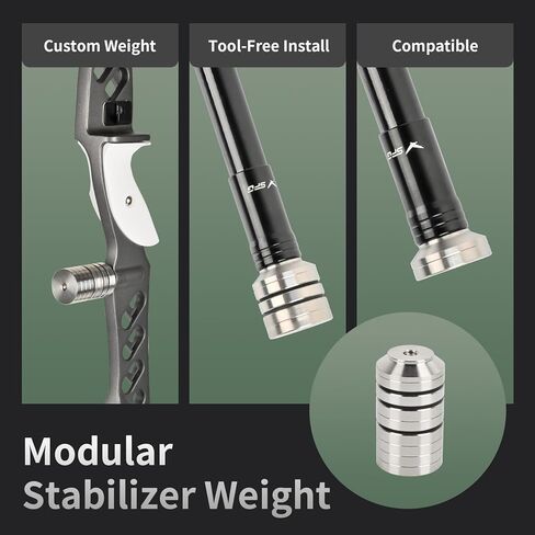 SPG Archery Bow Stabilizer Weight, Customizable Bow Weight Set Bow Riser Archery Stabilizers for Recurve Bow Balance Bar Stainless Steel Bow Stabilizer Kit for Compound Bow Hunting in Kuwait