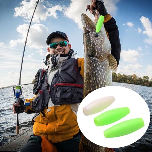 Squid Baits Hook Sleeve Fishing Tool Glowing Hollow Tube Fish Hook Accessories Night Sea Tackle Night Accessories in Saudi Arabia