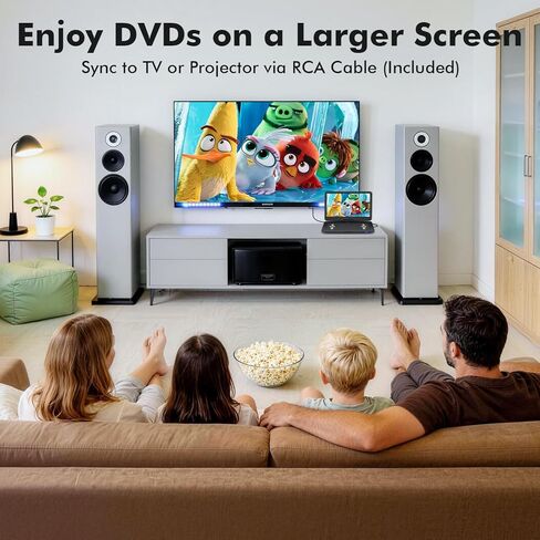 مشغل DVD محمول مقاس 18 بوصة من WONNIE مع شاشة دوارة عالية الدقة مقاس 15.6 بوصة، وبطارية قابلة لإعادة الشحن لمدة 6 ساعات، ومشغل DVD كبير يدعم MP4، وفيديو MKV وUSB/بطاقة SD/تلفزيون مزامنة، ومكبر صوت عالي الحجم، جميع المناطق in Kuwait