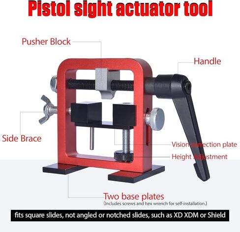 Pistol Sight Pusher Tool,for 1911, Heavy Duty Handguns Front Rear Sight Removal Adjustment,Crafted from High-Strength Aluminum Alloy, Rear Sight Pusher Tool Compatible with Square Slides. in Kuwait