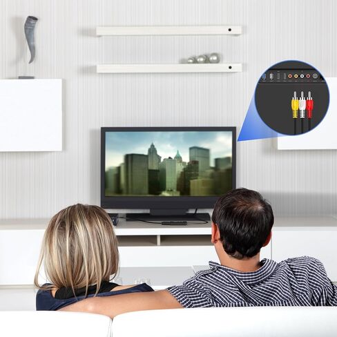 محول HDMI إلى RCA، محول HDMI إلى AV 3RCA CVBs مركب محول صوت الفيديو للتلفزيون القديم المتوافق مع PAL/NTSC لـ Roku، Android TV Box، DVD إلخ in Kuwait