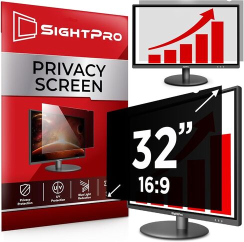 SightPro 32 بوصة 16:9 مرشح شاشة خصوصية الكمبيوتر للشاشة - درع الخصوصية وواقي مضاد للوهج in Kuwait