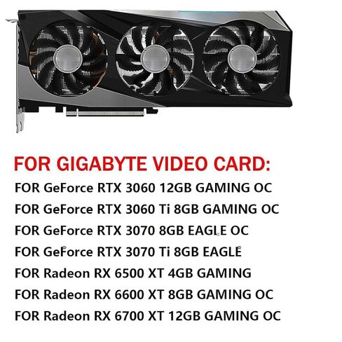مراوح تبريد بطاقة الرسومات مناسبة لـ Gigabyte GeForce RTX 3070 3070Ti Eagle RTX 3060 3060Ti Gaming Radeon RX 6500XT 6600XT 6700XT Gaming Series Desktop 75mm PLD08010S12HH 12V 0.35A 4 Pin GPU Fan in Kuwait