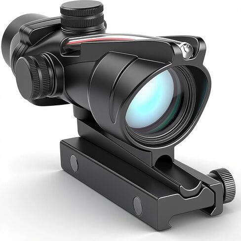 Hunting 4X32 Prism Scope Optical Sight Red Fiber Reticle Sights Black in Saudi Arabia