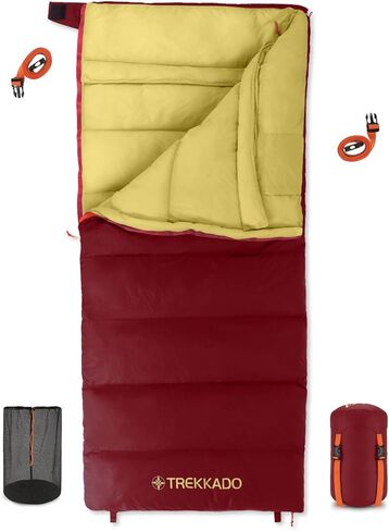 DuraHike Lightweight Camping Sleeping Bag for Adults — Roomy Rectangular Comfort, Secure Pad Attachment, Compact & Packable, 10°C / 50°F Comfort in Saudi Arabia