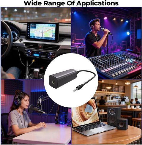 3.5mm Ground Loop Noise Isolator - Audio Noise Filter with 3.5mm Audio Cable for Car Audio System Home Stereo, Aluminum Shell, Ground Loop Isolator for Game Headset Eliminate Buzzing Noise in Saudi Arabia