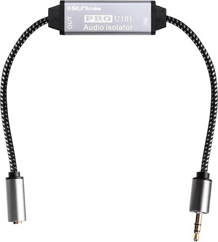 Pro AUX Noise Filter Durable Aluminum Alloy Case with Nylon Braided Male&Female Cords Ground Loop Hum/Buzzing Noise Isolator for Car and Home Audio Playing Systems (SIM-Pro AUX-01A) in Saudi Arabia