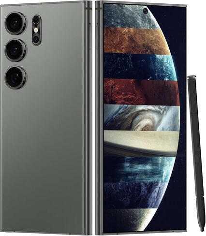 هواتف محمولة غير مقفلة C25 Ultra الهواتف الذكية 5G هاتف Android 14 هواتف محمولة 12 جيجابايت + 512 جيجابايت / 7 شاشة / كاميرا 48 ميجابكسل + 108 ميجابكسل / 8000 مللي أمبير / شريحة SIM مزدوجة / قلم مدمج (أخضر) | المزدوج سيم in Kuwait