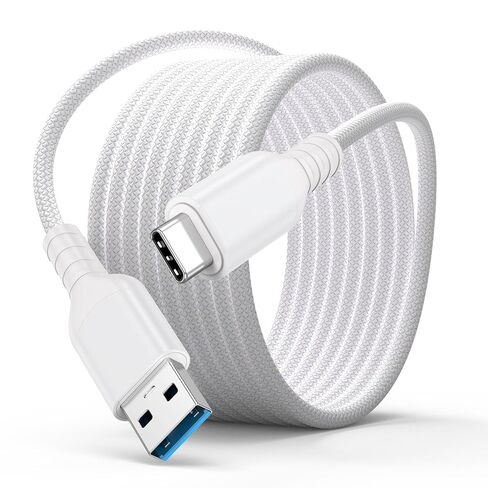 كابل FEMORO USB A إلى USB C بطول 10 أقدام، USB 3.2 Gen 2 Type A إلى C 10 جيجابت في الثانية لنقل البيانات وشحن سريع 3A، كابل USB-A مجدول إلى النوع C لهاتف iPhone 17/16/15، وهواتف Android، والكمبيوتر المحمول، ووحدة تحكم الألعاب، SSD in Kuwait