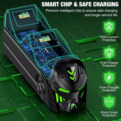 محطة شحن متوافقة مع وحدات تحكم Xbox مع حزمة بطارية قابلة لإعادة الشحن بقدرة 4 × 5520 ميجاوات في الساعة لجهاز التحكم X1/X-Series X - أسود in Kuwait
