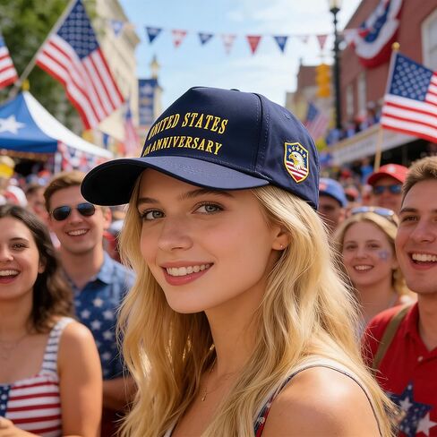 U.S. 250th Anniversary Patriotic Baseball Cap 1776–2026, Embroidered Navy Blue USA Hat, Adjustable Cotton Blend Baseball Hat for Men Women in Saudi Arabia
