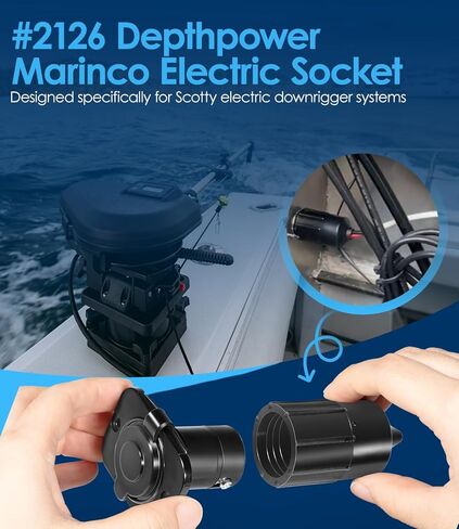 #2126 مقبس كهربائي مارينكو Depthpower | مقبس مقاوم للماء Marinco Connectpro 12V/24V لأجهزة سكوتي الكهربائية ومحركات التصيد in Kuwait