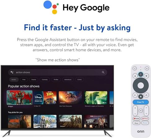 أون. جهاز بث 4K مع تلفزيون جوجل، سعة تخزين 8 جيجابايت، ذاكرة الوصول العشوائي 2 جيجابايت، مشغل بث تلفزيوني ذكي فائق الدقة، جهاز تحكم عن بعد مع مساعد جوجل، بث واي فاي سريع، مشغل وسائط HDMI مع دولبي فيجن in Kuwait