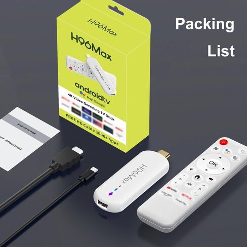 H96MAX Screencast TV Stick 4K Ultra HD Streaming Stick 16GB WiFi6 Streaming Media Player دفق الوسائط فيديو / صوت / ملف HDMI موسع لاسلكي من الكمبيوتر المحمول، الكمبيوتر الشخصي، الهاتف الذكي إلى شاشة عرض HDTV in Kuwait