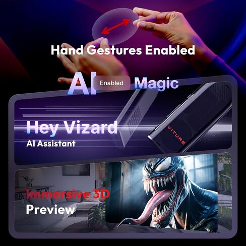 VITURE Pro، الشريك الرسمي لـ PSPlay، شاشات متعددة/3DoF/متابعة سلسة/وضع محيطي، مشغل ثلاثي الأبعاد، مساعد الذكاء الاصطناعي، حرية لاسلكية تقريبًا للألعاب والبث، 12 جيجابايت + 256 جيجابايت in Kuwait