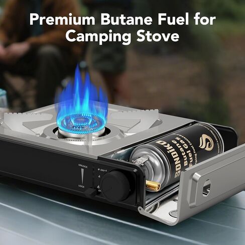 Sondiko Butane Gas, Premium Pure Refined Butane Gas, Butane Fuel Canister for Portable Camping Stove, Explosion Proof - RVR System in Saudi Arabia