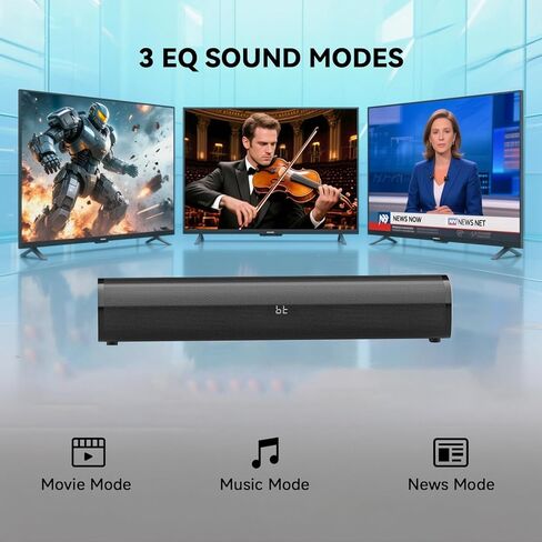 شريط الصوت HDMI للتلفزيون الذكي، أشرطة الصوت المحيطي للمسرح المنزلي، مكبرات صوت التلفزيون شريط الصوت بلوتوث HDMI AUX OPT COAX USB نظام الصوت المحيطي المنزلي للكمبيوتر الشخصي، لعبة الأفلام/الموسيقى/الأخبار، أسود in Kuwait