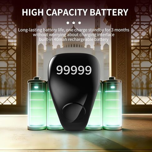 حلقة ذكر التسبيح الذكية، عداد قابل للتعديل، 3 مقاسات (18،20،22 ملم) ساعة منبه رقمية للأذان الإسلامي، تدعم التطبيق حلقات تذكير للصلاة بالعداد الرقمي، حلقة ذكر مضادة للماء مكونة من 5 أرقام in Kuwait