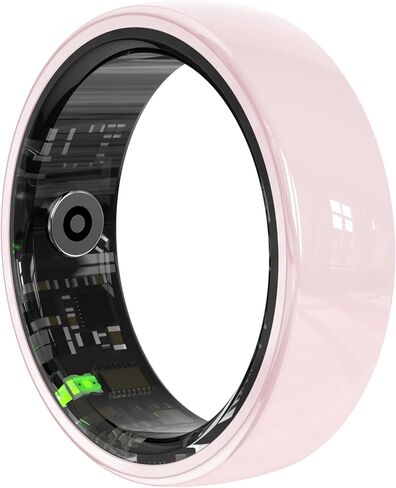 Smart Rings for Couples，Health Rings for Men & Women, 24/7 Track Heart Rate, Sleep, SpO2, Stress, HRV & Cycles. 5ATM Waterproof, iOS/Android, No Subscription.(Pink, 8 (18.3mm)) in Saudi Arabia
