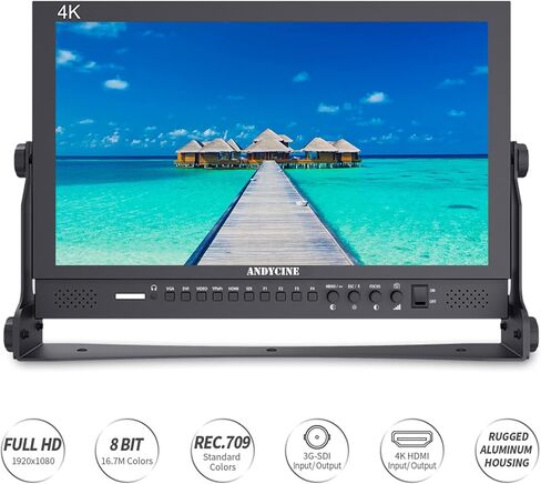 ANDYCINE C173S 17.3 بوصة دقة 1920x1080 4K HDMI 3G-SDI شاشة إنتاج البث والمدخل، شاشة مدير سطح المكتب مع YPbPr، فيديو in Kuwait