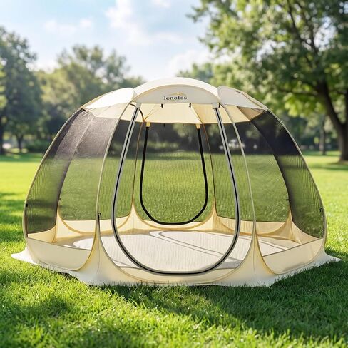 Lenotos Pop Up Screen House، خيمة شاشة خارجية مقاس 6 × 6 بوصة للتخييم، شرفة مراقبة مع شبكة ناموسية، حقيبة حمل in Kuwait