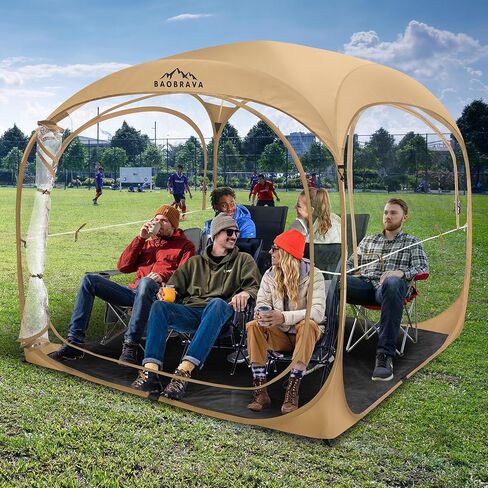 Baobrava Pop Up Sports Tent - Thick PVC, Scratch-Resistant Bubble Clear Tent, Instant Weather Proof Pod with Extra Top Cover for Soccer, Football Games, Outdoor Events, 3-4 Person in Saudi Arabia