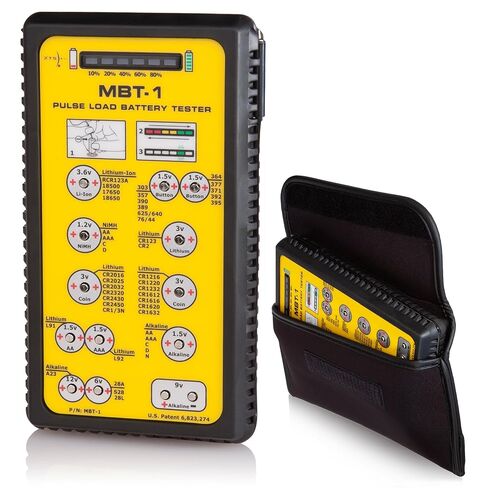 جهاز اختبار البطاريات المتعددة ZTS MBT-1 مع حقيبة حمل وشاشة LED، جهاز اختبار بطارية عالمي لـ AAA AA C D 9V N 1.5V، خلية زر وليثيوم، اختبار حمل نبضي دقيق، صنع في الولايات المتحدة الأمريكية in Kuwait