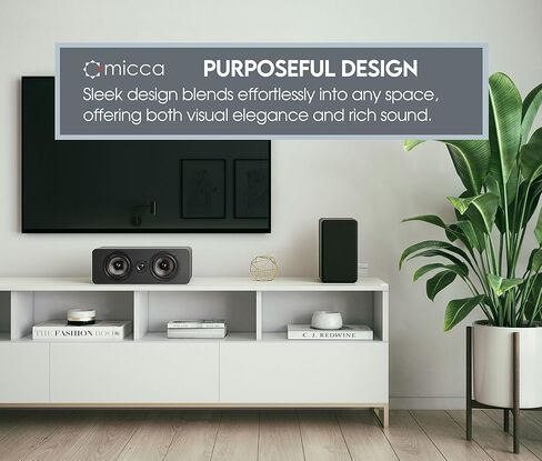 Micca MB42X-C G2 Center Channel Speaker for Home Theater Surround Sound, 2-Way Passive Speaker (Black, Each) (Renewed) in Saudi Arabia