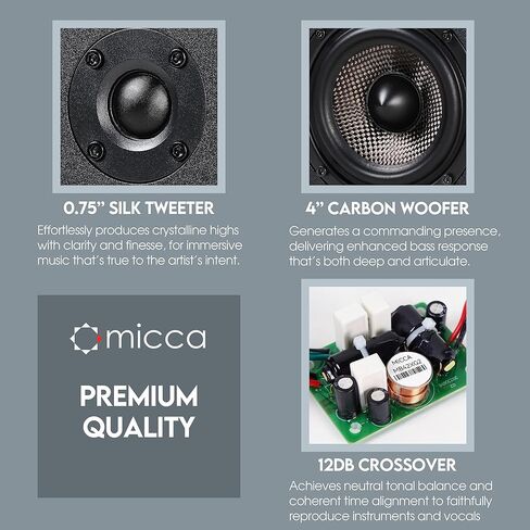 Micca MB42X-C G2 Center Channel Speaker for Home Theater Surround Sound, 2-Way Passive Speaker (Black, Each) (Renewed) in Saudi Arabia