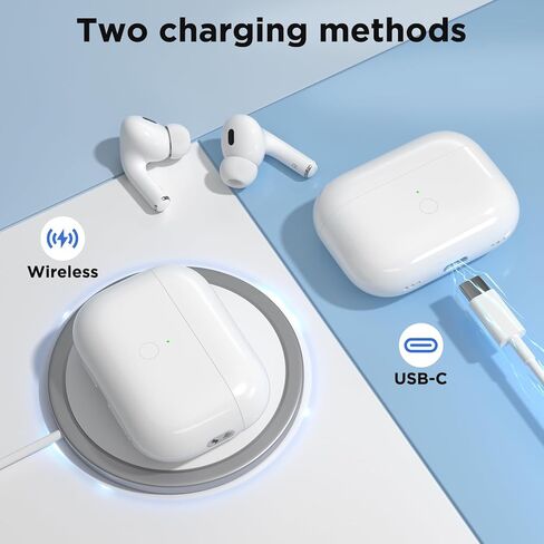 حافظة شحن لاسلكية بديلة Airpod Pro، حافظة شحن متوافقة مع Air Pod Pro الجيل الأول والثاني، استبدال علبة شاحن Airpods Pro 1&2، اقتران بلوتوث (النوع C) in Kuwait