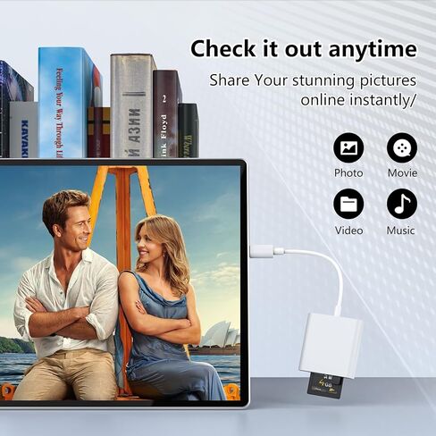 قارئ بطاقة SD لجهاز iPhone 15/16/17، قارئ بطاقة Sd USB C، قارئ بطاقة Micro Sd لجهاز iPad، قارئ بطاقة USB C Sd لجهاز iPad، التوصيل والتشغيل لا يتطلب تطبيق، محول للكاميرا الرقمية إلى الهاتف in Kuwait