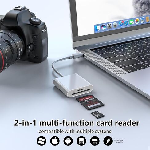 قارئ بطاقة SD لجهاز iPhone 15/16/17، قارئ بطاقة Sd USB C، قارئ بطاقة Micro Sd لجهاز iPad، قارئ بطاقة USB C Sd لجهاز iPad، التوصيل والتشغيل لا يتطلب تطبيق، محول للكاميرا الرقمية إلى الهاتف in Kuwait