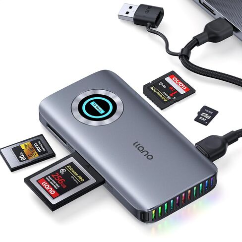 قارئ بطاقات llano CFexpress Type A/B، قارئ USB 3.2 Gen 2 (10 جيجابت في الثانية)، قارئ بطاقات 4 في 1 UHS-II SD&Micro SD/TF مع RGB وقارئ بطاقات ذاكرة USB C 4.0 لأنظمة التشغيل Windows وMac OS وLinux وiOS وiPadOS وAndroid in Kuwait